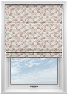 Mosaic Tile, Sweetheart - Motorised Roman Blind